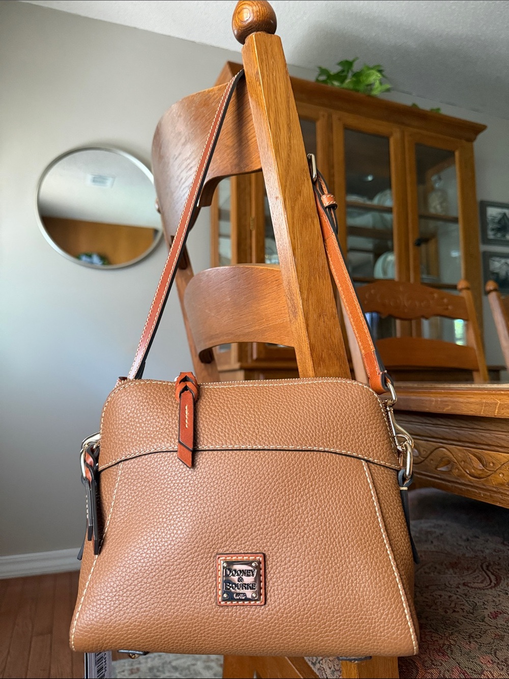 Dooney & Bourke Cameron Cognac Pebble Leather Crossbody Bag